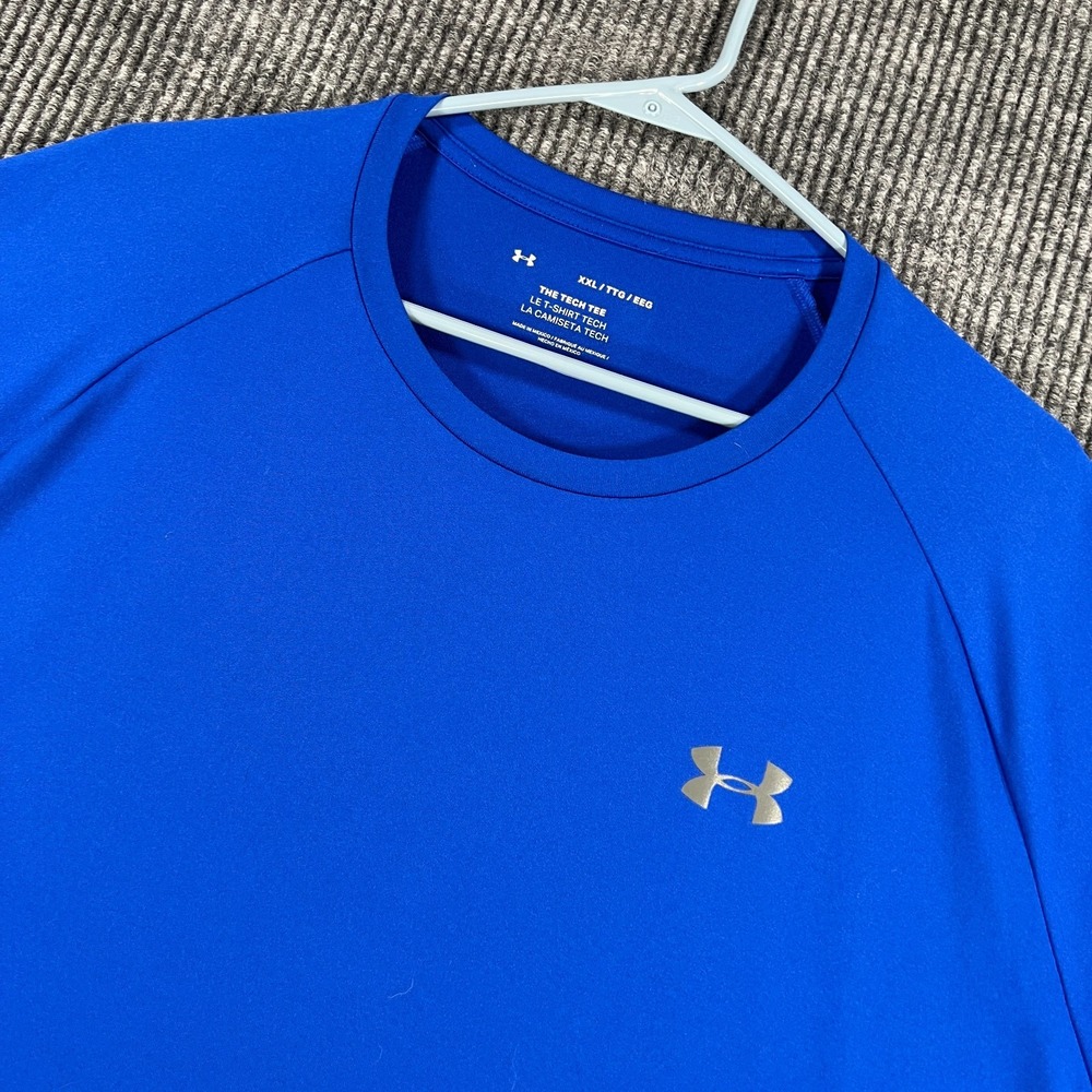 Under Armour Tech Tee Shirt Mens 2XL XXL Blue Short Sleeve Athletic Training